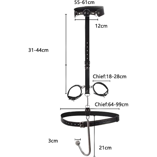 Bondage-sett med anal ball, BDSM-sett med ballknebler