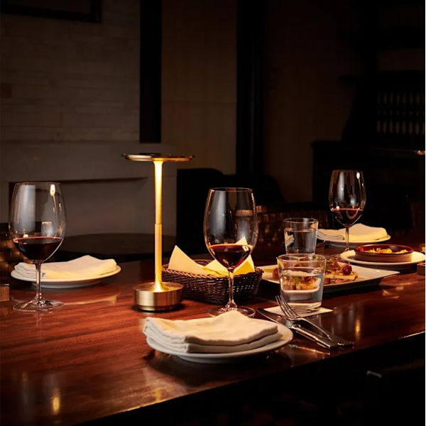 Cordless Table Lamp / Desk Lamp - LED Light Gold Guld