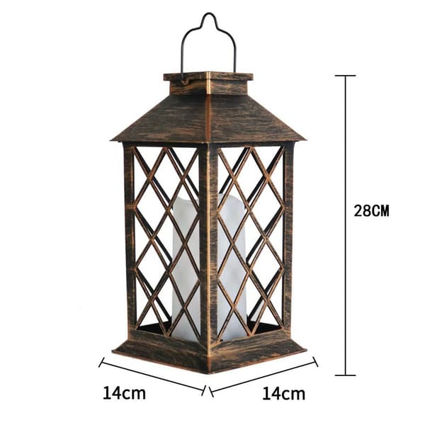 2-pak solcelle-lanterner, sorte udendørs havelamper, flammeløse LED dekorative lamper til terrasse, have og julepynt
