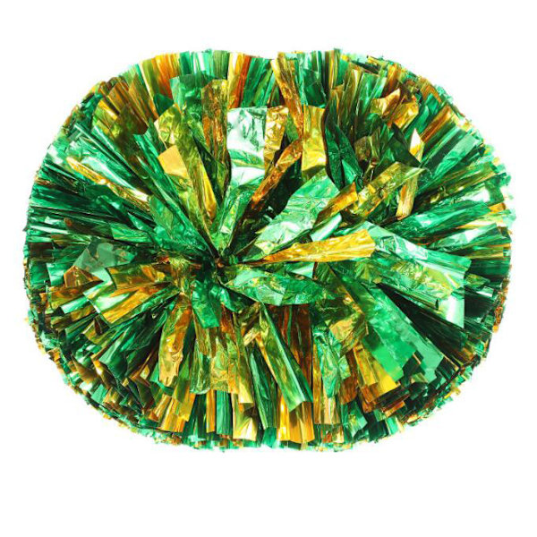 2 stk Metalliske Pomponger for Cheerleading green yellow