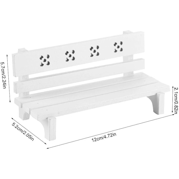 1/12 mittakaavan puistonpenkki simulaatio, miniatyyrituoli (valkoinen)-XM2-