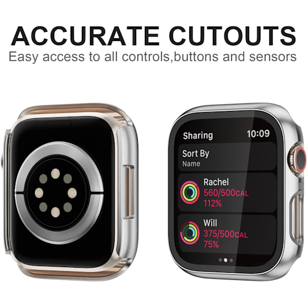 6-pack fodral för Apple Watch Series 3/2/1 38 mm med härdat glas 6-pack 3