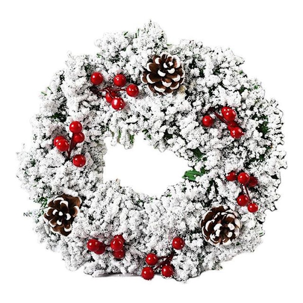 Kunstig Julekrans Fargerik Vakker Vegg Vindus Dørkrans for Ytterdør Festdekorasjon-KK1- D