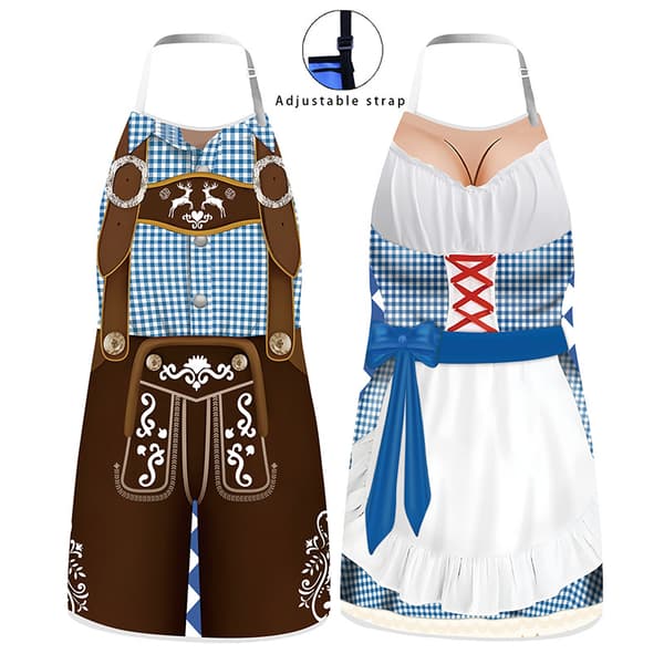 Oktoberfest Justerbart 3D-tryckt förkläde för fest och evenemang E 60*80cm