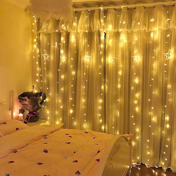 Jule USB LED Gardinlys Festoon LED Lys Julelys Dekorationer 2024 Ferie Bryllup Dekorativt Lysgardin (FMY) Varmt Hvidt