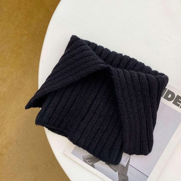 Strikket halstørklæde turtleneck SORT 1 1 sort-KK1- black 1-1