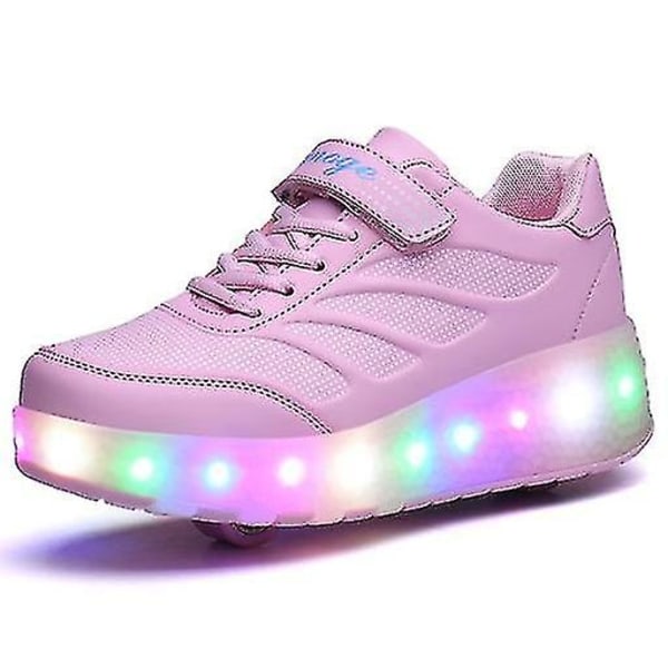 Skor med rullar LED lysande rullskor Roz 28-39 vit white 34
