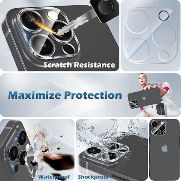 iPhone 16 Pro -kotelo magneettirenkaalla + 2 karkaistua lasia ja 2 takakameran suojaa