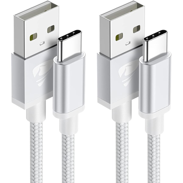 2-pack USB-C typ-C laddkabel 1M A41/A50/A53/S20/S21/S22/S23/S24 OCH iPhone 15 PRO PLUS MAX (2-PACK) 1 meter