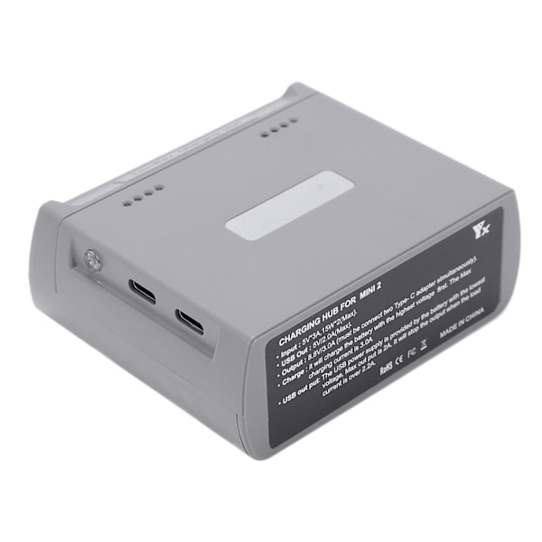 Tvåvägs batteriladdningshub Smart Drone Batteri dubbelriktad laddare för DJI MINI 2 för MINI SE (Grå) 0.1