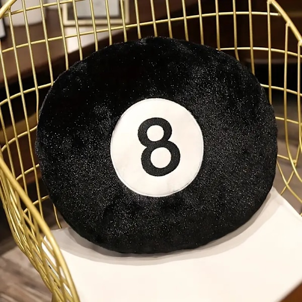 1 st svart 8-boll biljard plysch leksak kudde - Halloween, jul, tacksägelsepresent