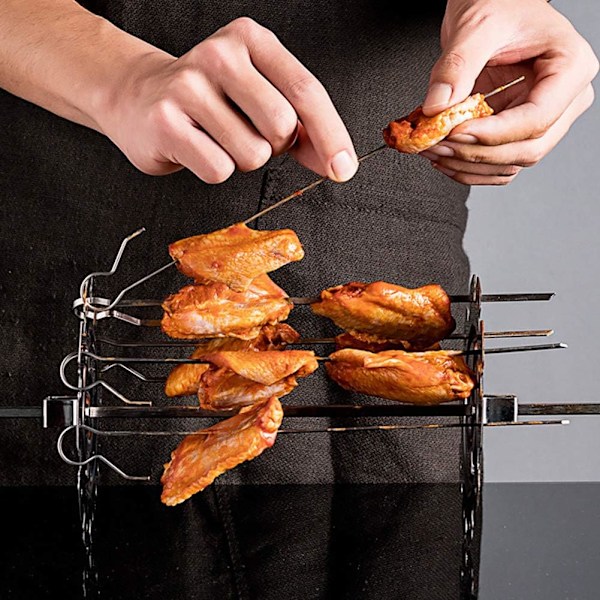 Spyd Rack Sæt Rustfrit Stål Spyd Nålebur Kebab Maker