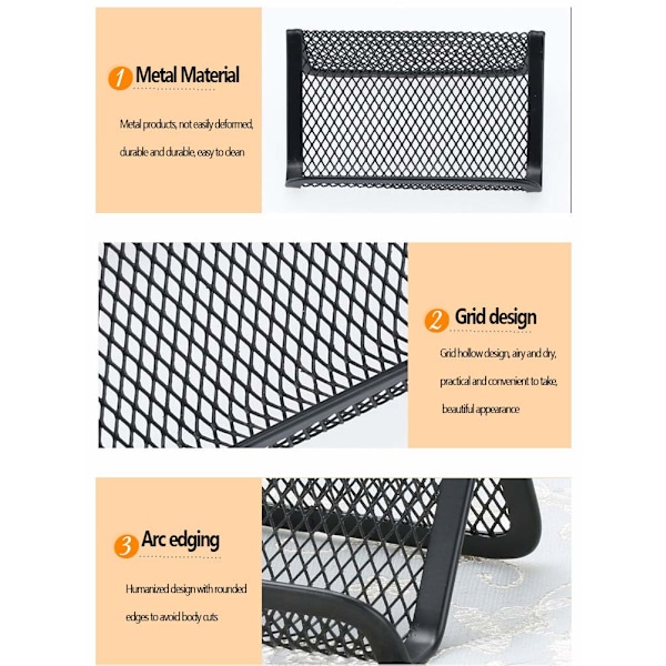 8-pak Metal Mesh Visitkort Holder, Skrivebordskort Holdere, Metal-XM2-