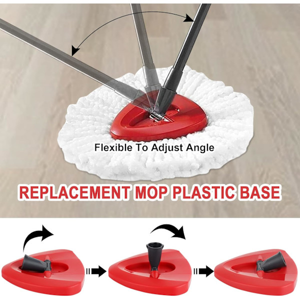 Rød Spin Mop Erstatningsbase til Viledas Mop, Trekant Spin-FM-