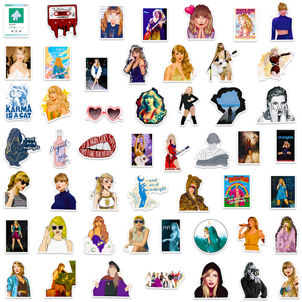 100 stk Taylor Swift klistremerker vanntette vinyl klistremerker for laptop og bagasje 100PCS