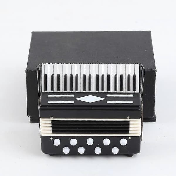 Miniature Harmonika Med Etui Mini Musikinstrument Replika Samlerobjekt