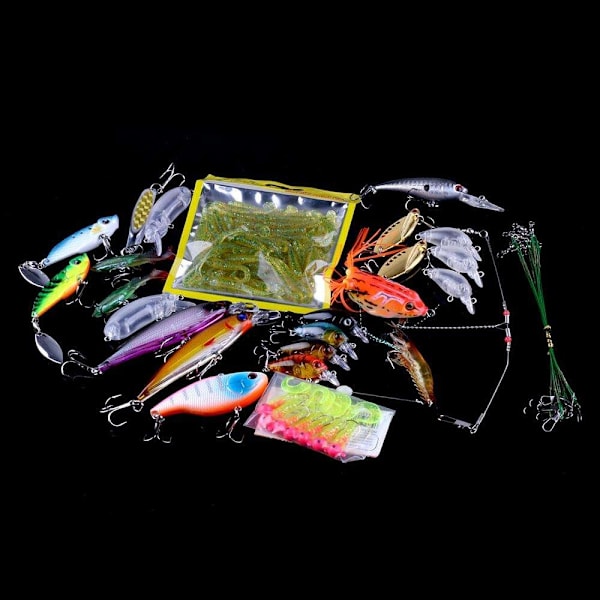 Fiskedragset med wobblers, Minnow blandat, Crankbait Multicolor multifärg