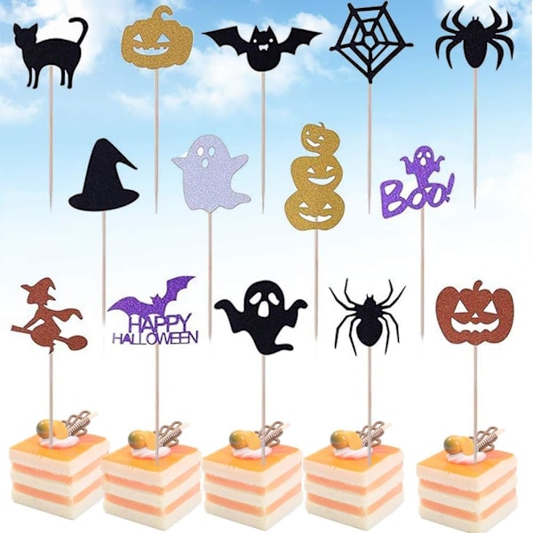 Halloween Kakunkoriste - 28 kpl Halloween Cupcake -koristeita