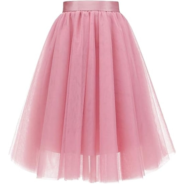 Kvinders Tulle Skørt A-Linje Tulle Kjole Tutu Skørter Pink Pink L