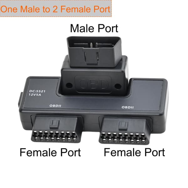 Lommeformat OBD2 OBDII fuld 16-bens han til 2 hun splitteradapter 0.2