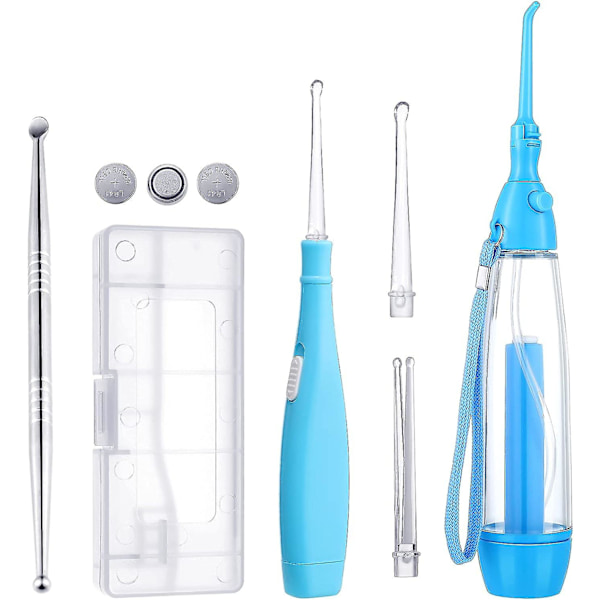 Tonsil Stone Remover, 1 manuell pumptyp Lågtrycksspolare Oral Water Pick, 1 Tonsil Stone Remover med LED-ljus, 1 tonsillsten i rostfritt stål