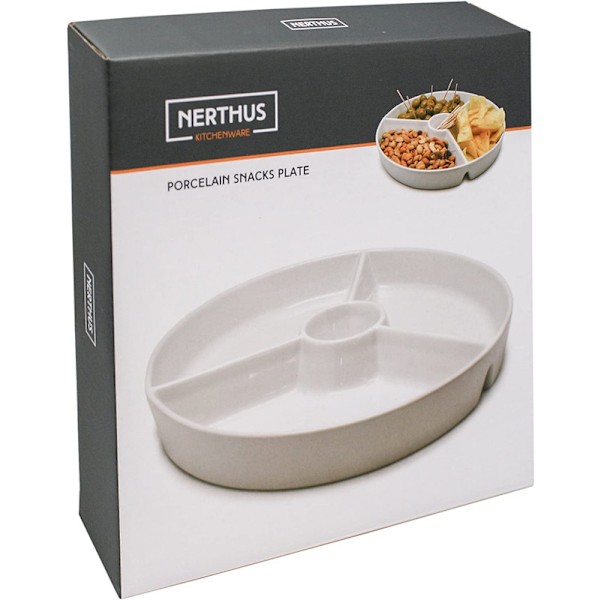Snackstallrik, Vit, 19,5 x 19,5 x 3,5