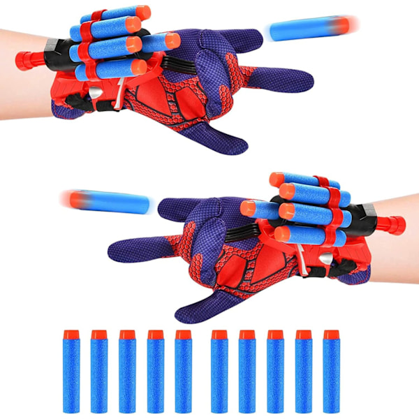 Spiderman Kastehandske, 2 Sæt Børne Plast Cosplay Handske, Helte Kaste Håndled Legetøj Børn Sjove Pædagogiske Legetøj til Cosplay Fest