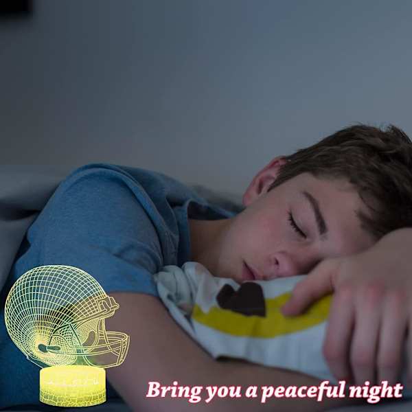3D Fotballhjelm Nattlampe, USB-drevet LED Illusjonslampe-XM2-