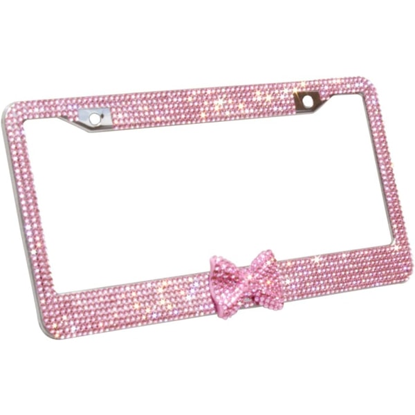 7 Rader Bling Bling Rhinestone Rostfritt Stål Nummerplåt