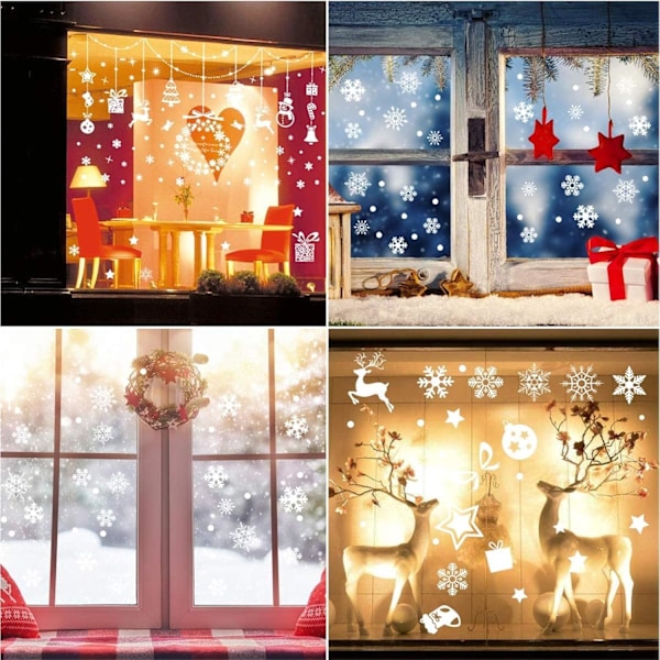 2 ark Jul Fönsterdekaler, Snöflingedekaler, Jul