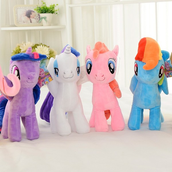 6 st My Little Pony Twilight Sparkle Pinkie Pie Rainbow Dash Ponny Plyschdocka Vänskap Är Magi Present Till Flicka 20cm