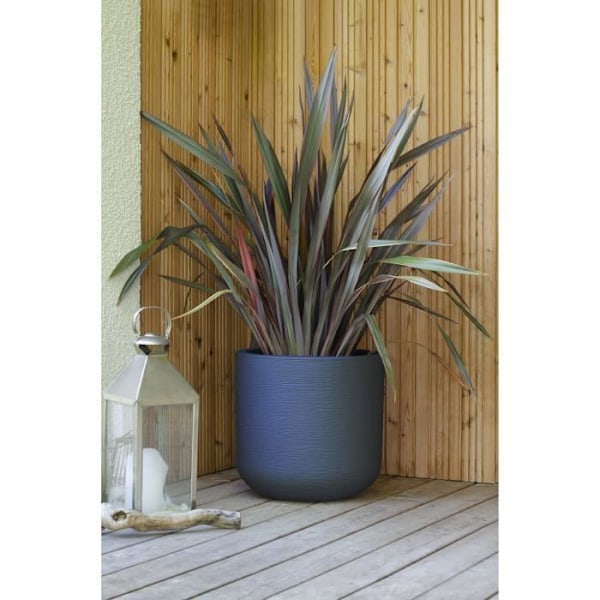 EDA PLASTIQUE - Pyöreä ruukku 50 cm Graphit'Up - 67 L - Antrasiitinharmaa