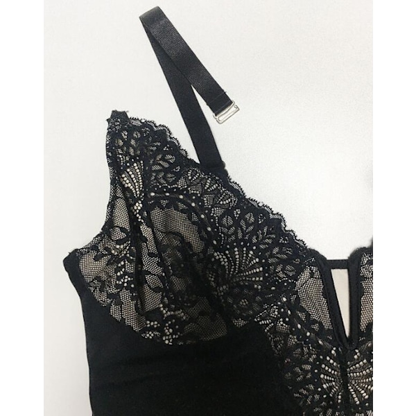 Spetsformad Shapewear Body för Kvinnor, Magkontroll, Vit
