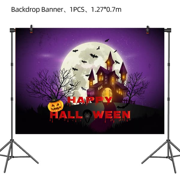 Græskar Spøgelse Halloween Fest Bordservice Sæt, Engangs Papirtallerkener Kopper Servietter Kit Tablecloths 1pc