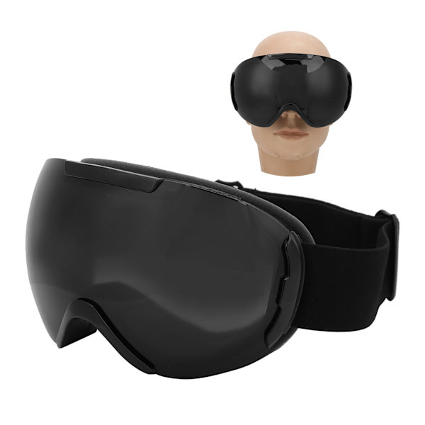 Ski- og snowboardbriller med dobbelt lag linser, antidugg og UV-beskyttelse, snøbriller for voksne (svart)-X74- 0.6