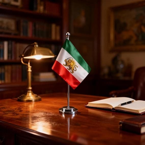 Iran flagga bordsflagga liten enkelstångs flaggställ bordsdekoration {MK}