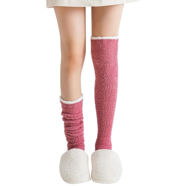 Over Knee Strømper Høje Fuzzy Strømper VIT-KK1- White