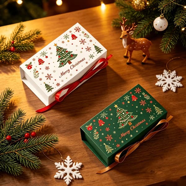 10 st julklappsförpackningar med band, julgranssnöflinge presentförpackning, förpackningslåda, för små presenter till högtider och bröllop 10pcs Blue Reference size chart