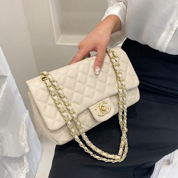 Simple Chain Shoulder Bag Camellia Women Handbag Black violets
