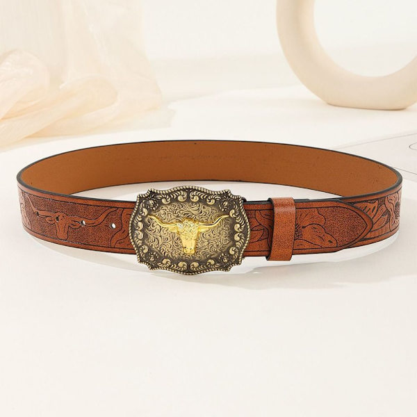 Western Cowboy Belte med Spenne for Menn 120CM