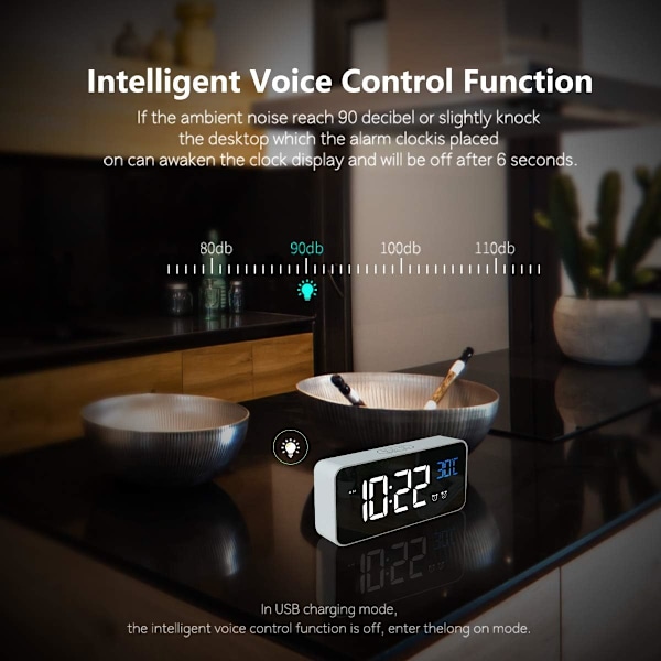 Digital Väckarklocka, LED Väckarklocka med Snooze-funktion-XM2-