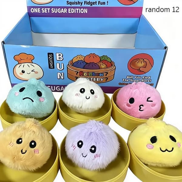 Stresslindrende Dumpling Serie Blind Box Sød Fluffy Dumpling Tøjdyr, Dekompression Fidget Legetøj Tilfældig Blød Plys Gave 12pcs