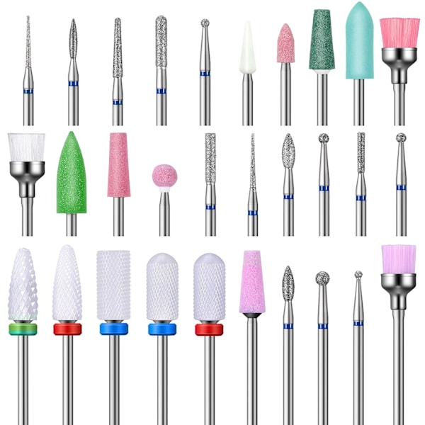30-delars nagelfilsset med låda, 3/32 keramisk nagelfil-XM2-