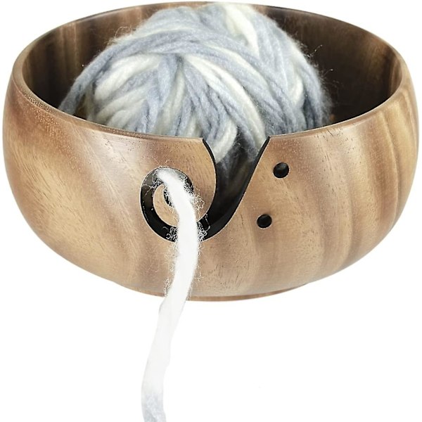 Garnboll - Träfärgade Garnbollar för Virkning med Hål, Förhindrar Glidning och Trassel, Handgjorda Hantverks Stickningsbollar Mors Dag Present för Stickning L