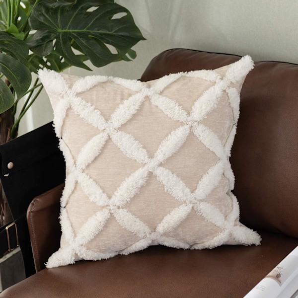 Dekorativt fløyelsputetrekk, 18 X 18 Luksuriøs Tufted-XM2-