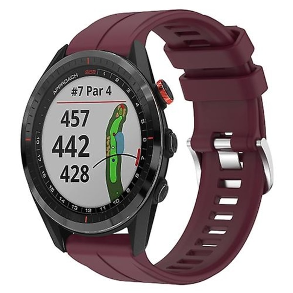 Til Garmin Approach S62 22mm silikone ur Burgundy