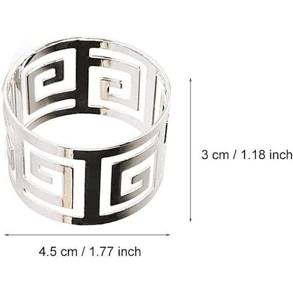 8 stk. Servietspænder, Metal Servietring, Servietringholder