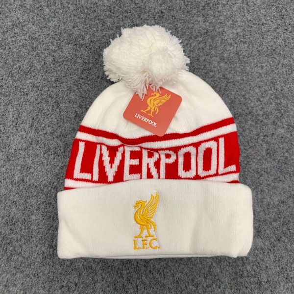 Liverpool FC Unisex Vuxen Stickad Manschett Crest Mössa - Julgåvor för Fotbollsfans
