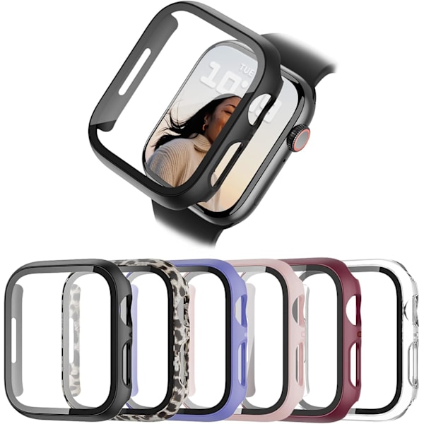 6-pak etui til Apple Watch Series 3/2/1 38 mm med hærdet glas 6-pak 3