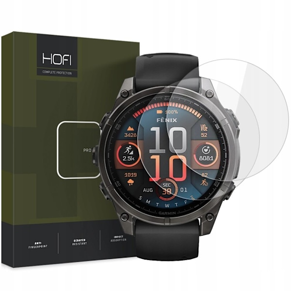 HOFI Garmin Fenix 8 51 mm 2-PACK Skjermbeskytter Pro+ Herdet Glass 50